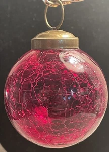 Vintage Rubinrot Kugel Stil Crackle Quecksilber Glas Weihnachtsschmuck Kugel 2,5" - Bild 1 von 3
