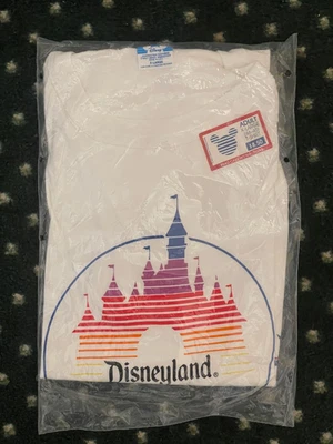 迪士尼乐园 30 周年 T 恤 - 全新/密封 X-Large 1985 Castle 带米奇 — 第 1/4 张图片