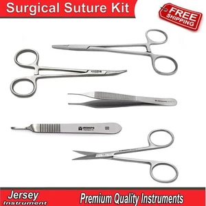 Surgical Suture Practice Kit Mayo Hegar Needle Holder Iris Gum Shears Forceps CE - Picture 1 of 10