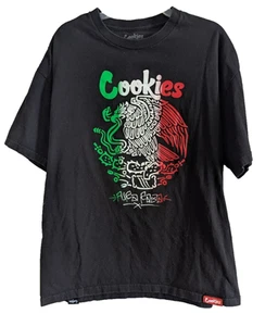 Camiseta Cookies Aztecasunn Azteca México XL Tercer Ojo Negra Bandera Colores - Imagen 1 de 6