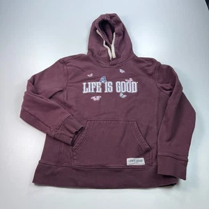 Felpa con cappuccio Life is Good donna viola media felpa pullover cotone - Foto 1 di 7