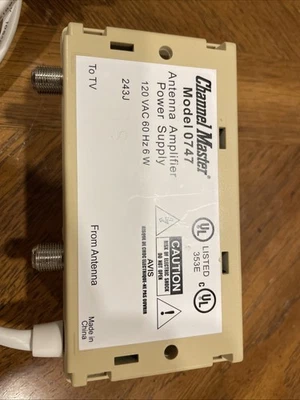Channel Master Model 0747 Antenna Amplifier Power Supply 120 VAC 60 Hz 6 W  - Image 1 of 3