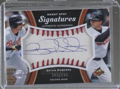 2008 Sweet Spot Signatures Tier 1 Ball Red Stitching Blue Ink Brian Roberts Auto - Image 1 of 2