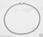 Rolo Link Chain Bracelet Real 14K White Gold ALL LENGTHS New Free Shipping