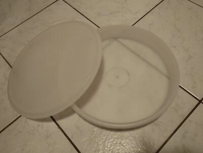 tupperware grand plat a tarte gateaux  pour transporté  beige vintage - Photo 1/2