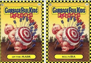 Garbage Pail Kids Flashback 1 ON THE MARK & BULL'S IRA 50A/B Base Set Stickers - Picture 1 of 1