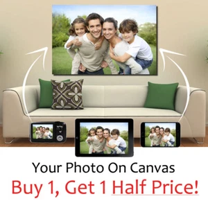 Your Photo On 20 x 20 INCH Custom Canvas Personalised Wall Art *READY TO HANG* - Picture 1 of 5
