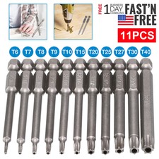11pc Torx Bit Set Quick Change Connect Impact Driver Drill Security Tamper Proof