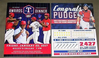 2017 Dr. Pepper TEXAS RANGERS  Awards Dinner Program + PUDGE RODRIGUEZ H.O.F. - Image 1 of 4