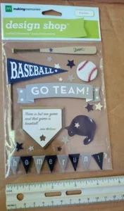 Making Memories Design Shop Baseball Embellishments Stickers - Picture 1 of 2