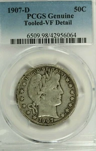 1907-D Barber Half Dollar : PCGS VF Details - Picture 1 of 3