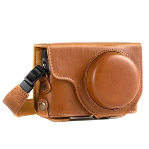 MegaGear Panasonic Lumix DC-ZS80, DC-ZS70, DC-TZ95, DC-TZ90 Leather Camera Case - Picture 1 of 29