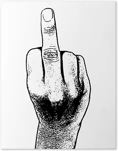 Middle Finger Greeting Card - Adult Humor - Blank on the inside - Includes 12 Ca - Picture 1 of 2