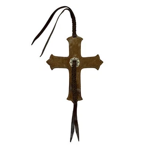 Showman Rindsleder Kreuz zum Anbinden Sattel Charm - Bild 1 von 1