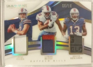 2018 Immaculate Triple Jersey Josh Allen, McCoy Benjamin 08/10 - Picture 1 of 2