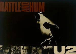 Postal de promoción francesa original de U2 ""Rattle and Hum"" (1988) - Imagen 1 de 3