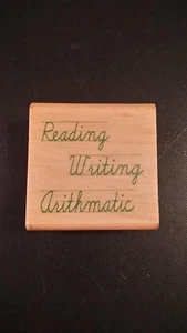 CANADIAN MAPLE READING WRITING ARITHMATIC RUBBER STAMP FREE SHIPPING - Picture 1 of 3
