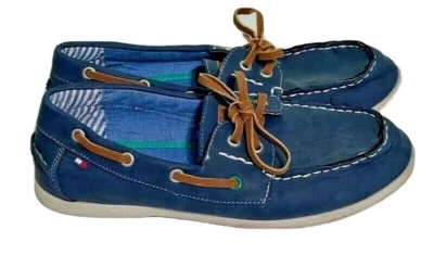 Tommy Hilfiger Douglas Zapatos Barco Mocasín Azul Marrón Cordones Juvenil Talla 5 Foto 1 de 4
