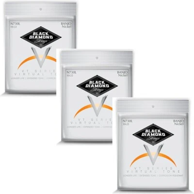 Black Diamond Banjo Strings 3 Sets 5-String Light Loop End Nickel Wound - Image 1 of 4