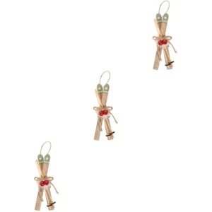 3pcs Weihnachtsbaum -Hänge -Dekoration kleines Holzschlittenmodell Nordischer - Bild 1 von 12