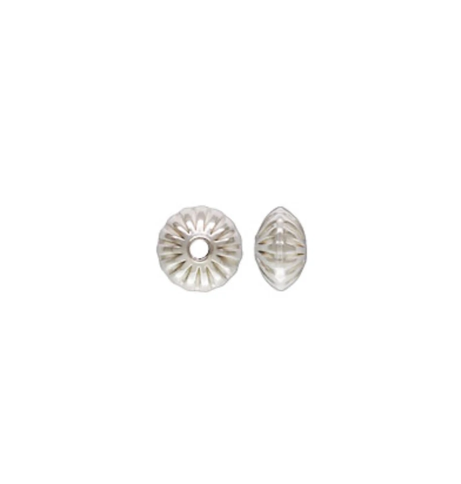 Cuentas espaciadoras de platillo corrugado de 3,3 x 2 mm de plata de ley 925 15 piezas para joyería hágalo usted mismo Foto 1 de 1