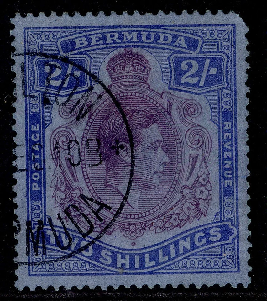 BERMUDA GVI SG116a, 2s dp reddish purple & ultramarine/grey-blue, USED. Cat £50. - Image 1 of 1