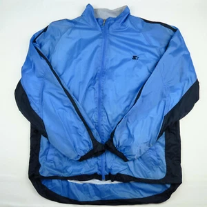 Starter Mens L Large Cycling Jacket Mock Neck Windbreaker Full Zip Distressed - Picture 1 of 10