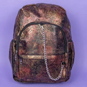 Totenköpfe Rosen Tasche Rucksack Rustikal Bronze Backpack Goth Goth Emo Laptop Reise - Bild 1 von 4