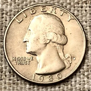 RARE 1980 P Washington Quarter FILLED P Mint Mark Error! In Cod We Trust Error! - Picture 1 of 3