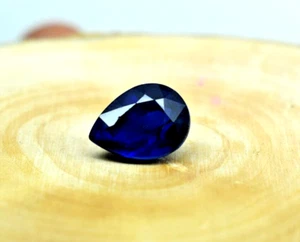 Anello zaffiro blu originale pietra preziosa sfusa taglio pera 6 ct splendida chiarezza zaffiro - Foto 1 di 11