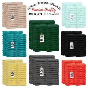 100x Face Cloths Super Quality 100% Egyptian Cotton Soft Small Hand Towels Sets - Picture 1 of 57