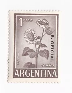 Argentinien Vintage Briefmarke 1 Peso Sonnenblume - Bild 1 von 1
