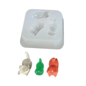 Silicone Pendant Mold Three Cats Charm Accessories for Jewelry Enthusiasts - Picture 1 of 8