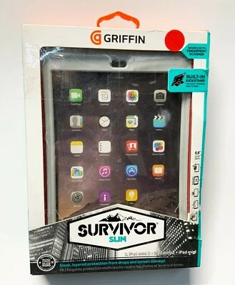 Griffin Survivor Slim Protective Case for iPad Mini 1,2,3 Gray Crimson Red - Image 1 of 4
