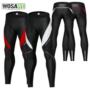 WOSAWE Cycling Long Pants Padded Tight Fit MTB Bike Ride Sports Warm Trousers - Picture 1 of 13