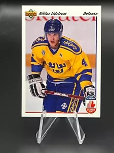 1991-92 Upper Deck Hockey #26 Nick Lidstrom Sweden/Red Wings Rookie Card NM/MT - Picture 1 of 2