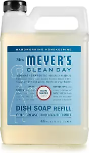 Mrs. Meyer's Clean Day Liquid Dish Soap Refill, Biodegradable, Rain Water, 48 Oz - Picture 1 of 9
