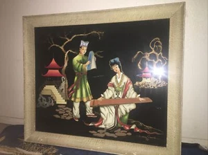 Pinturas originales asiáticas de acuarela escenas artista firmado por Loray Comte - Imagen 1 de 12