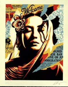 🔥✅ “Welcome Visitors” Signed & Numbered Xxx/380 Obey Letterpress🔥✅ In Hand - Picture 1 of 2