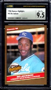1986 DONRUSS HL #43 BO JACKSON NOVATO KC ROYALS - CSG como nuevo + 9,5 - 032 - super - Imagen 1 de 2