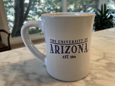 The University of Arizona Wildcats Coffee Mug Cup 1885 White Blue Tucson Cover