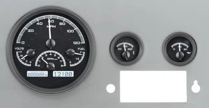 Dakota Digital 55 - 86 Jeep CJ Analog Gauge System Black Alloy White VHX-55J-K-W - Picture 1 of 5