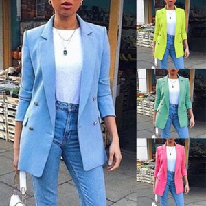 Womens Long Sleeve Casual Blazer Suit Office Work Jacket Coat Outwear Formal OL - Picture 1 of 30