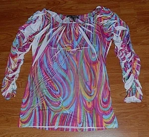 *BLUSA TOP SIMPLEMENTE IRRESISTIBLE TALLA PM MULTICOLOR ELÁSTICA NUEVA CON ETIQUETAS - Imagen 1 de 1