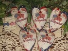 Patriotic Decor 5 Flag Fabric Hearts Bowl Fillers Handmade 4th of July America