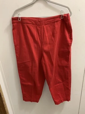 Susan Bristol Capris Size 16 Waist 37” Inseam 22” High Rise Red - Image 1 of 3