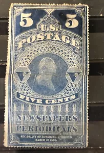 Us Collection Of Pr4 NewsPaper Stamp Light Blue used - Picture 1 of 2