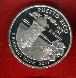 2009 S PUERTO RICO  ISLA  90% SILVER Deep Cameo "PROOF" US Mint Quarter - Picture 1 of 3