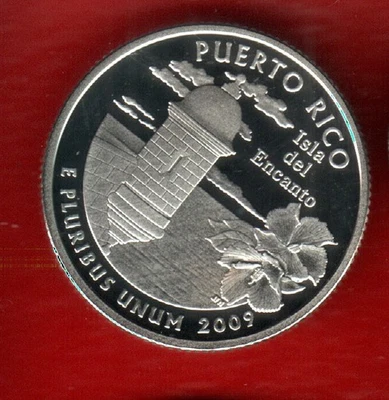 2009 S PUERTO RICO  ISLA  90% SILVER Deep Cameo "PROOF" US Mint Quarter - Image 1 of 3