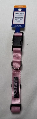 Top Paw Nylon Adjustable Dog Collar Pink MEDIUM (14in-20in) - Image 1 of 4
